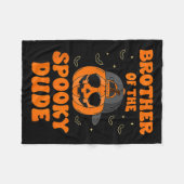 ダドハロウィン不気味パンプキン誕生の兄弟 フリースブランケット (正面(横))