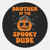 ダドハロウィン不気味パンプキン誕生の兄弟 ラウンドシール (正面)