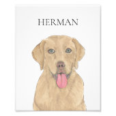 ダドリーパーソナライズされたラブラドールアート フォトプリント            (正面)