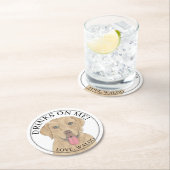 ダドリーパーソナライズされたラブラドール結婚ズ ラウンドペーパーコースター (インサイチュ)