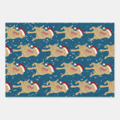 ダドリーラブラドールクリスマス ラッピングペーパーシート (正面2)