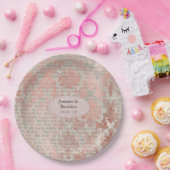 ダナスクバラ金ゴールドヴィンテージシ結婚ック ペーパープレート (パーティー)