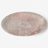 ダナスク ローズゴールド ヴィンテージ シック ウェディング ペーパープレート (アングル)