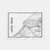 ダナポイントの地図 フリースブランケット (正面(横))