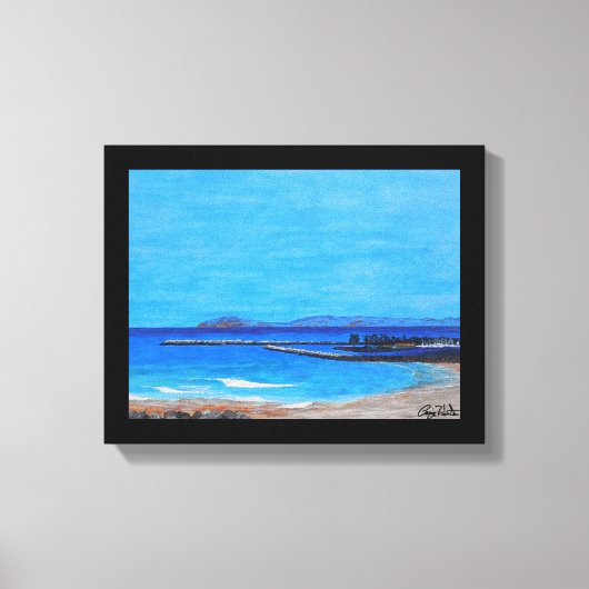 ダナポイントハーバーが署名 キャンバスプリント (正面)