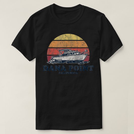 ダナポイントCAヴィンテージボート70sレトロボートデザイン Tシャツ (デザイン正面)