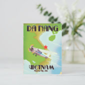 ダナン・ベトナムヴィンテージ旅行ポスター ポストカード (スタンド正面)