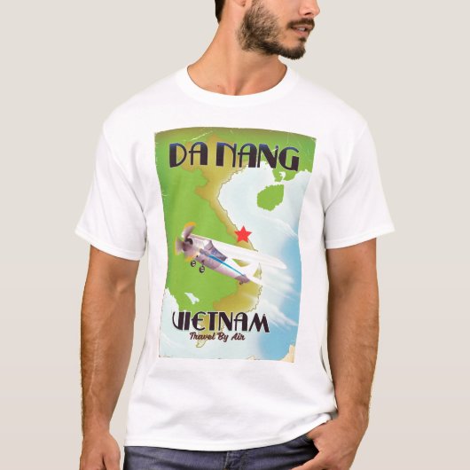 ダナン ベトナム ビンテージ 旅行 ポスター Tシャツ (正面)