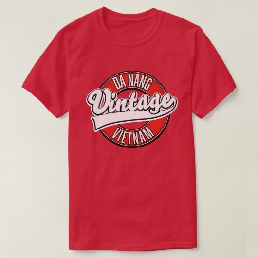 ダナン ベトナム レトロ ロゴ インビテーション ポストカード Tシャツ (デザイン正面)