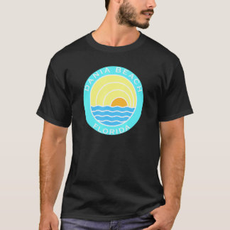 ダニアビーチフロリダレトロサンセット Tシャツ