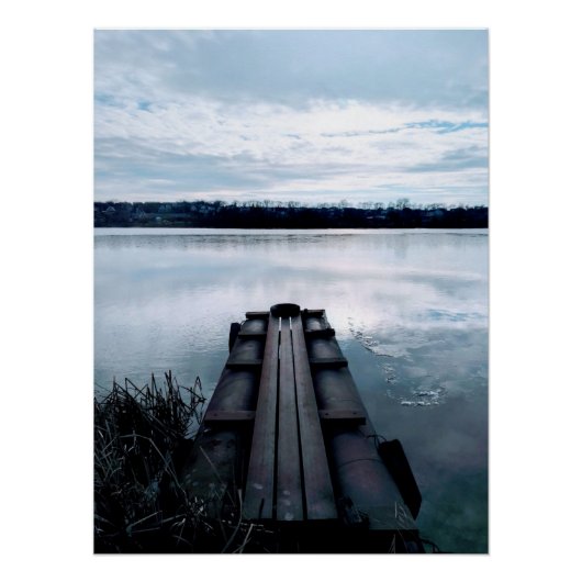 ダニエパー川と葦の釣り人の橋 ポスター (正面)