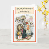 ダニエルのライオンの聖書のバースデー・カード カード (黄色い花)