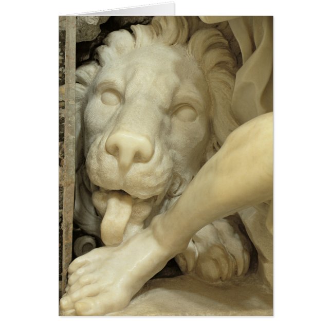 ダニエルの足を舐めているライオン (正面)