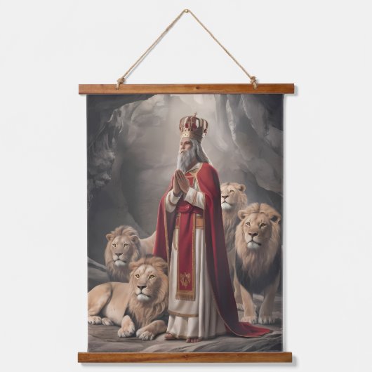 ダニエルはライオンの殿挨拶カード2 吊り下げ型タペストリー (正面)