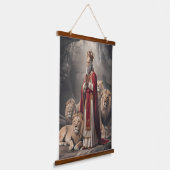 ダニエルはライオンの殿挨拶カード2 吊り下げ型タペストリー (傾斜あり)