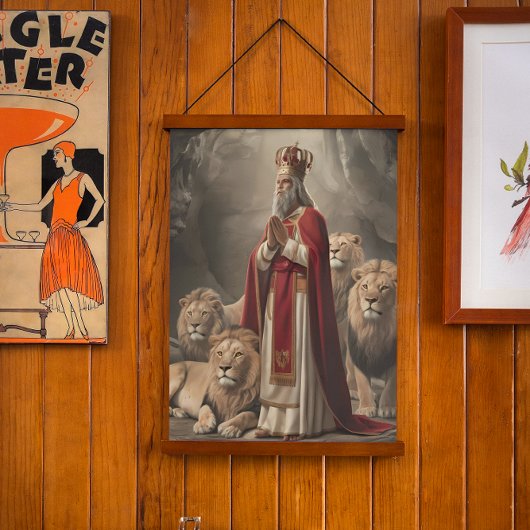 ダニエルはライオンの殿挨拶カード2 吊り下げ型タペストリー