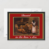ダニエルはライオンズの赤いポストカードに立っている ポストカード (正面/裏面)