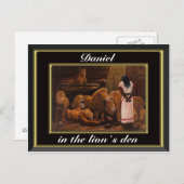 ダニエルはライオンズの黒いポストカードに立っている ポストカード (正面/裏面)