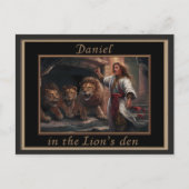 ダニエルは獅子の中に立って古代の外観を持つ ポストカード (正面)