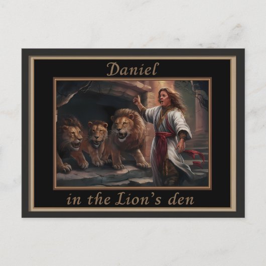 ダニエルは獅子の中に立って古代の外観を持つ ポストカード (正面)