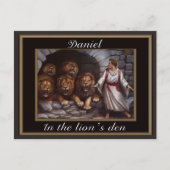 ダニエルは獅子の中に立って石垣に囲まれた ポストカード (正面)