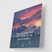 ダニエル11:32神が強いことを知っている者たち スクエア壁時計 (傾斜)