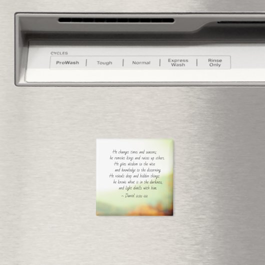 ダニエル2:21-22彼は時と季節を変える マグネット (インサイチュ (食洗機))