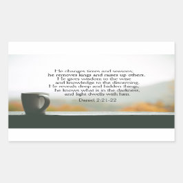 ダニエル2:21-22彼は時と季節を変える 長方形シール