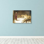 ダニエル・イン・ザ・ライオンズ・デン・バイブル・アート聖なる書物、 経典 キャンバスプリント (インサイチュ (ウッドフロア))