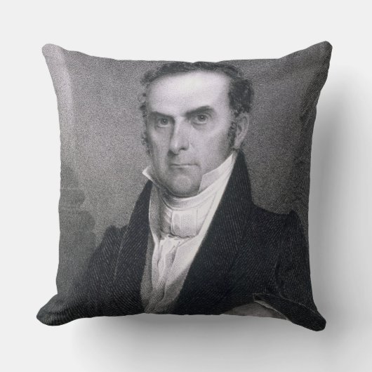 ダニエル・ウェブスター(1782-1852年) (版木、銅版、版画) クッション (正面)
