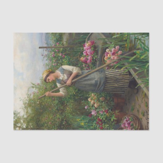 ダニエル・ナイトが川に沿って花を集める 薄葉紙 (正面)