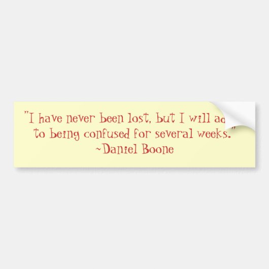 ダニエル・ブーンは引用文のバンパーステッカーを失った バンパーステッカー (正面)