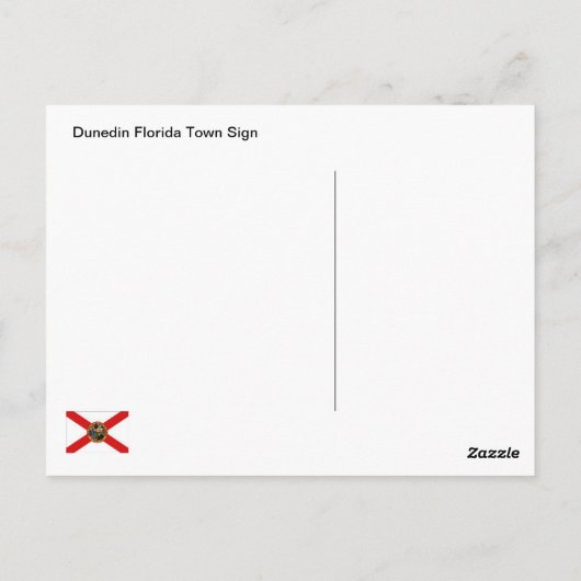 ダニディンフロリダの町の印 ポストカード (裏面)