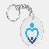 ダニーはKeychain -白--をしました キーホルダー (正面左)