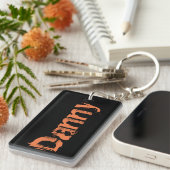 ダニー一流の動揺してなKeychain -黒かオレンジ キーホルダー (正面右)