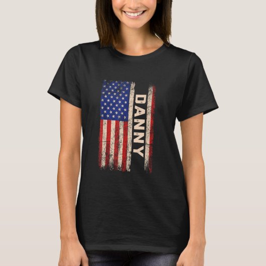 ダニー名シャツダニー名アメリカ国旗 Tシャツ (正面)