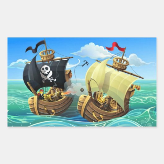 ダニー・ダック海賊の長方形ステッカー 長方形シール (正面)