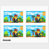 ダニー・ダック海賊の長方形ステッカー 長方形シール (シート)