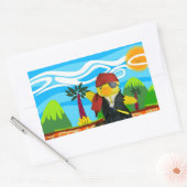 ダニー・ダック海賊の長方形ステッカー 長方形シール (封筒)