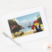 ダニー・ダック海賊の長方形ステッカー 長方形シール (封筒)