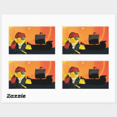 ダニー・ダック海賊の長方形ステッカー 長方形シール (シート)