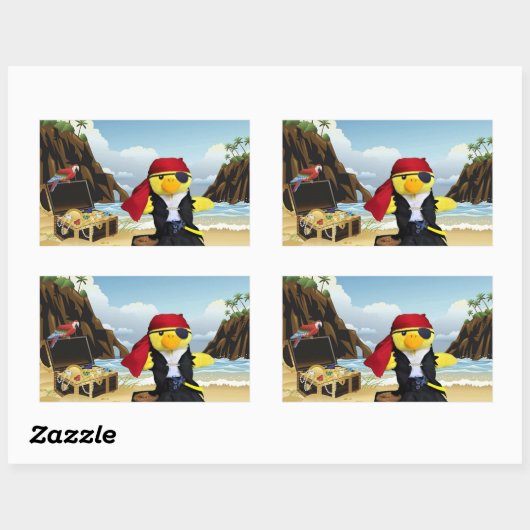 ダニー・ダック海賊の長方形ステッカー 長方形シール (シート)