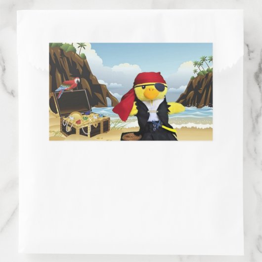 ダニー・ダック海賊の長方形ステッカー 長方形シール (バッグ)