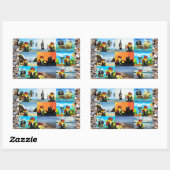 ダニー・ダック海賊コラージュ長方形ステッカー 長方形シール (シート)