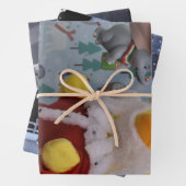 ダニー・ダック・サンタ。ツリーオーナメント ラッピングペーパーシート (インサイチュ)