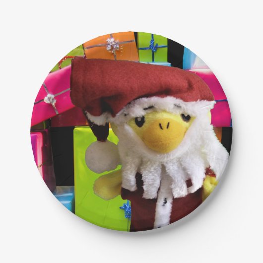 ダニー・ダック・サンタ。紙プレート ペーパープレート (正面)