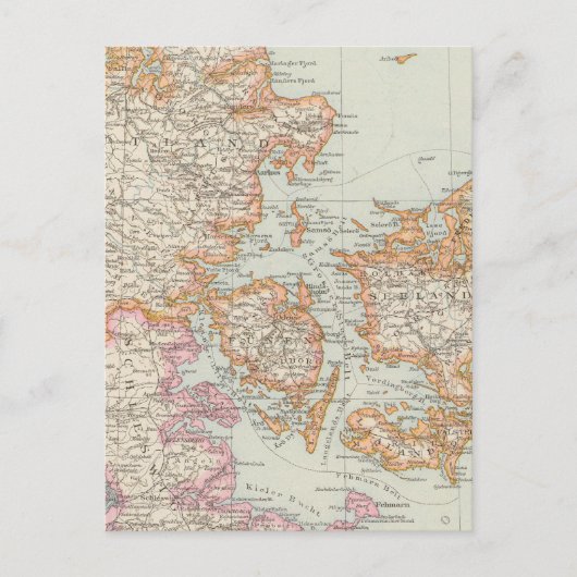 ダネマルク – デンマークの地図 ポストカード (正面)