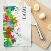 ダバオ市フィリピンスカイライン キッチンタオル (四つ折り)