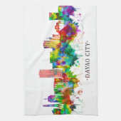 ダバオ市フィリピンスカイライン キッチンタオル (縦)