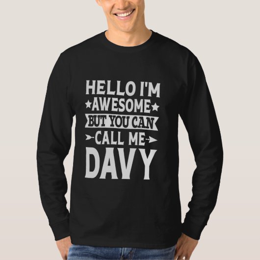 ダビおもしろいー名こんにちはダと素晴らし呼ぶ Tシャツ (正面)